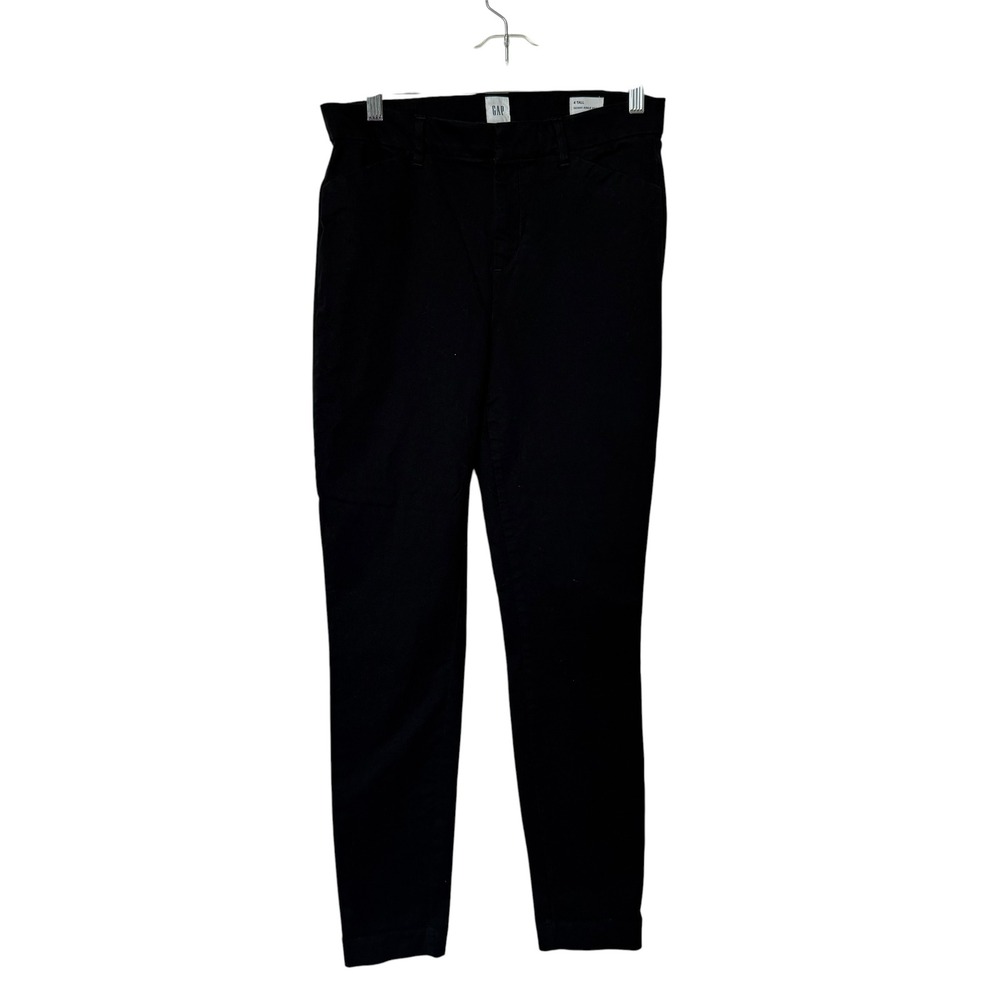 Gap Skinny Ankle Khaki Pants Womens 4 Tall Black‎ Excellent Stretch Chino